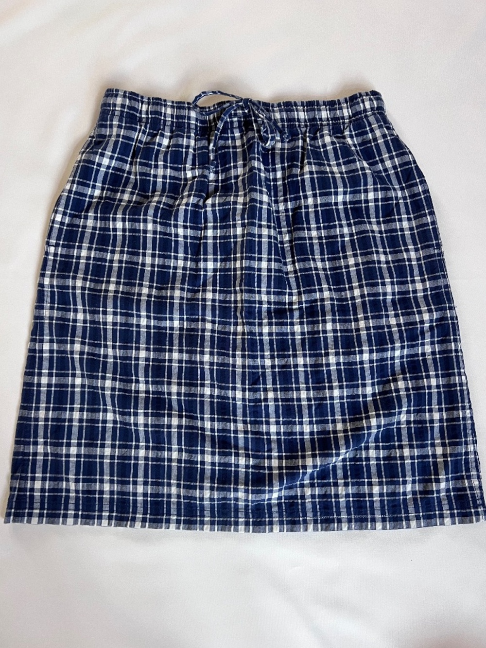 Eddie Bauer Cotton Gingham Seersucker Skirt - Size Small